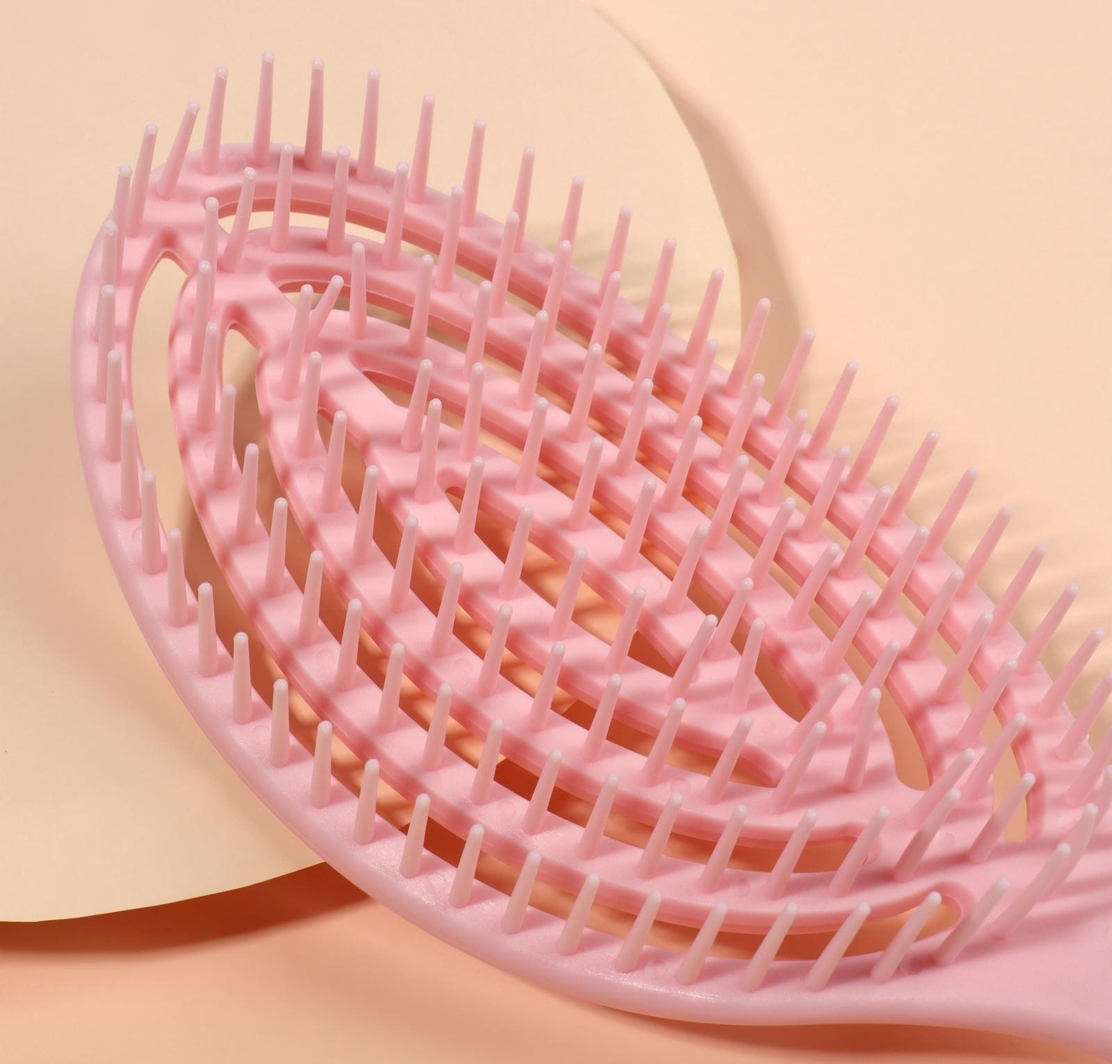 Расчёска массажная, для сушки волос, 7.5×23.5 см, цвет розовый