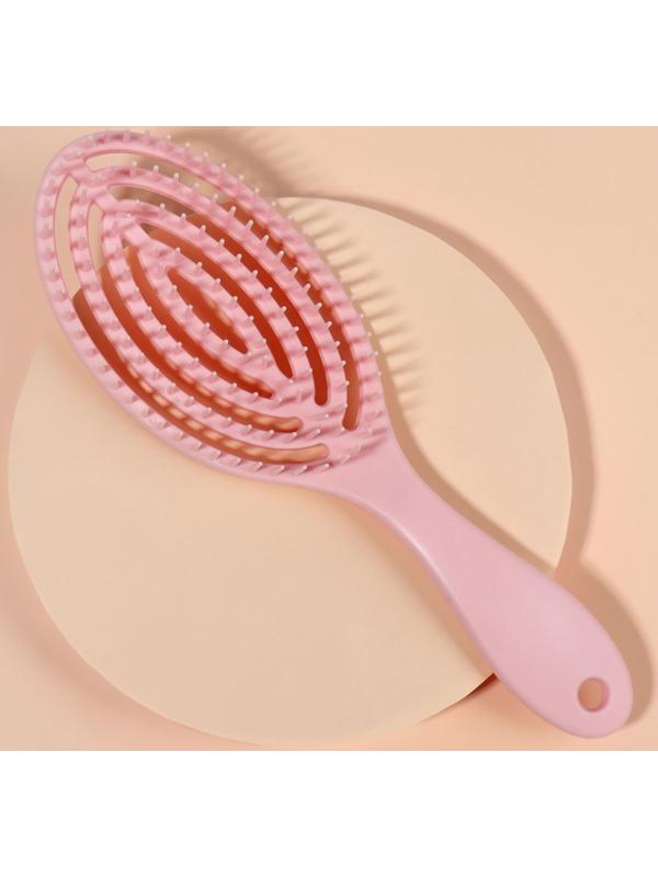 Расчёска массажная, для сушки волос, 7.5×23.5 см, цвет розовый