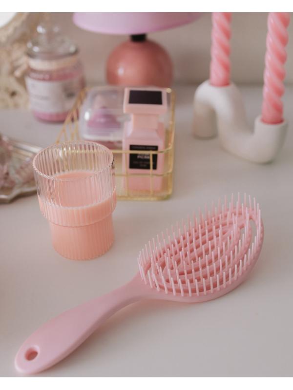 Расчёска массажная, для сушки волос, 7.5×23.5 см, цвет розовый