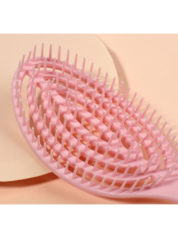 Расчёска массажная, для сушки волос, 7.5×23.5 см, цвет розовый