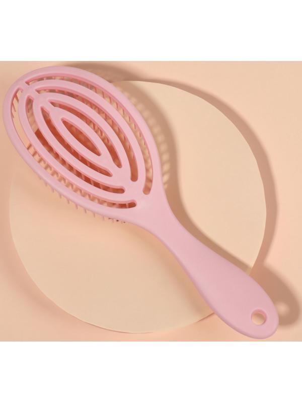Расчёска массажная, для сушки волос, 7.5×23.5 см, цвет розовый