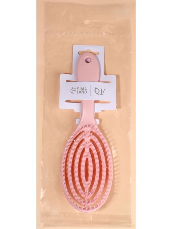 Расчёска массажная, для сушки волос, 7.5×23.5 см, цвет розовый