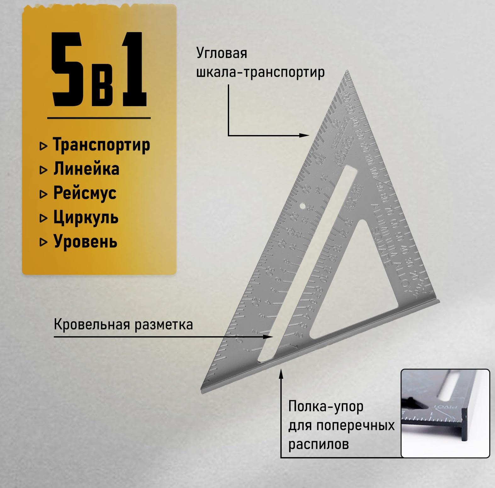 Универсальный кровельный угольник ТУНДРА, алюминий, 175 мм