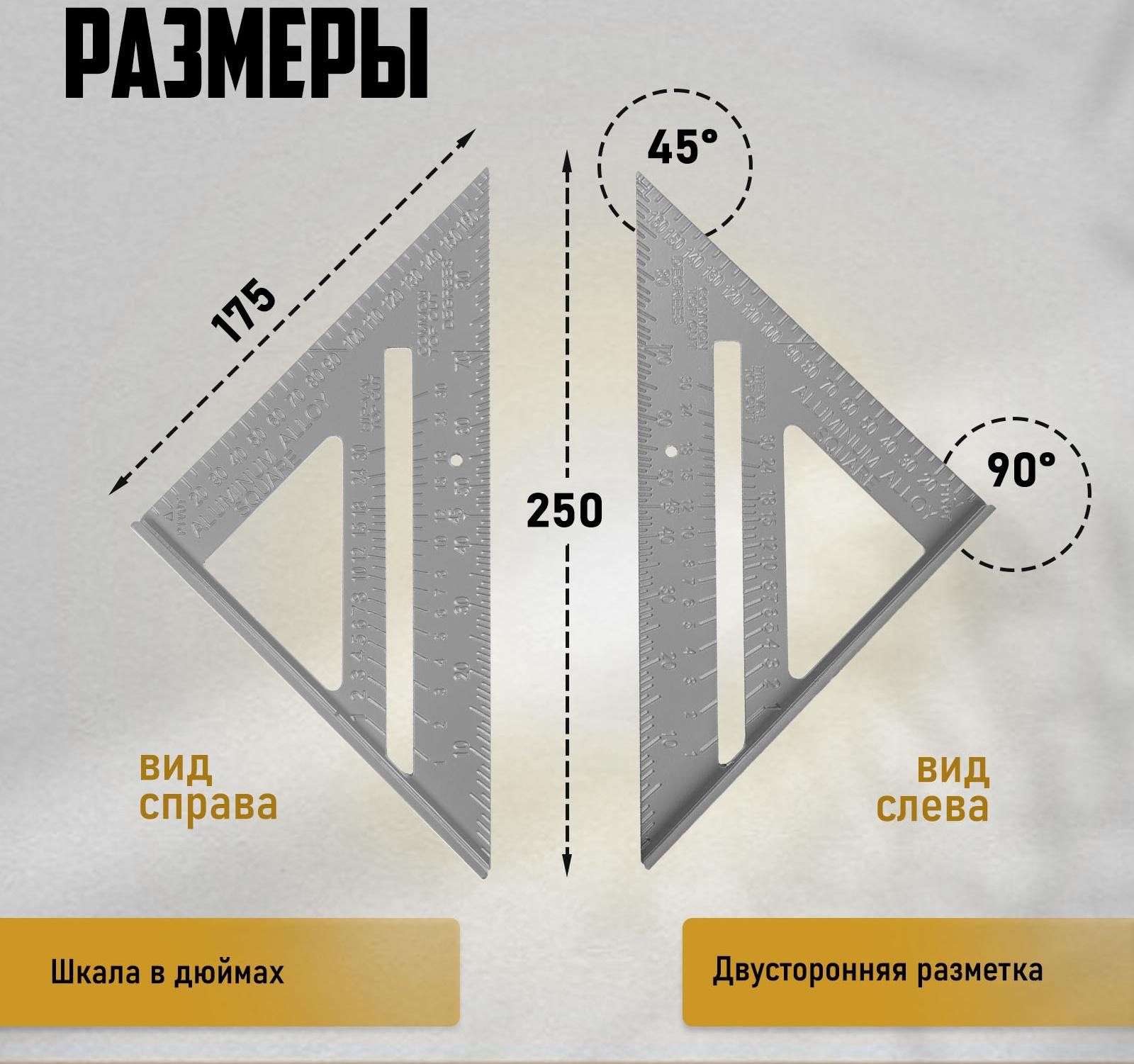Универсальный кровельный угольник ТУНДРА, алюминий, 175 мм