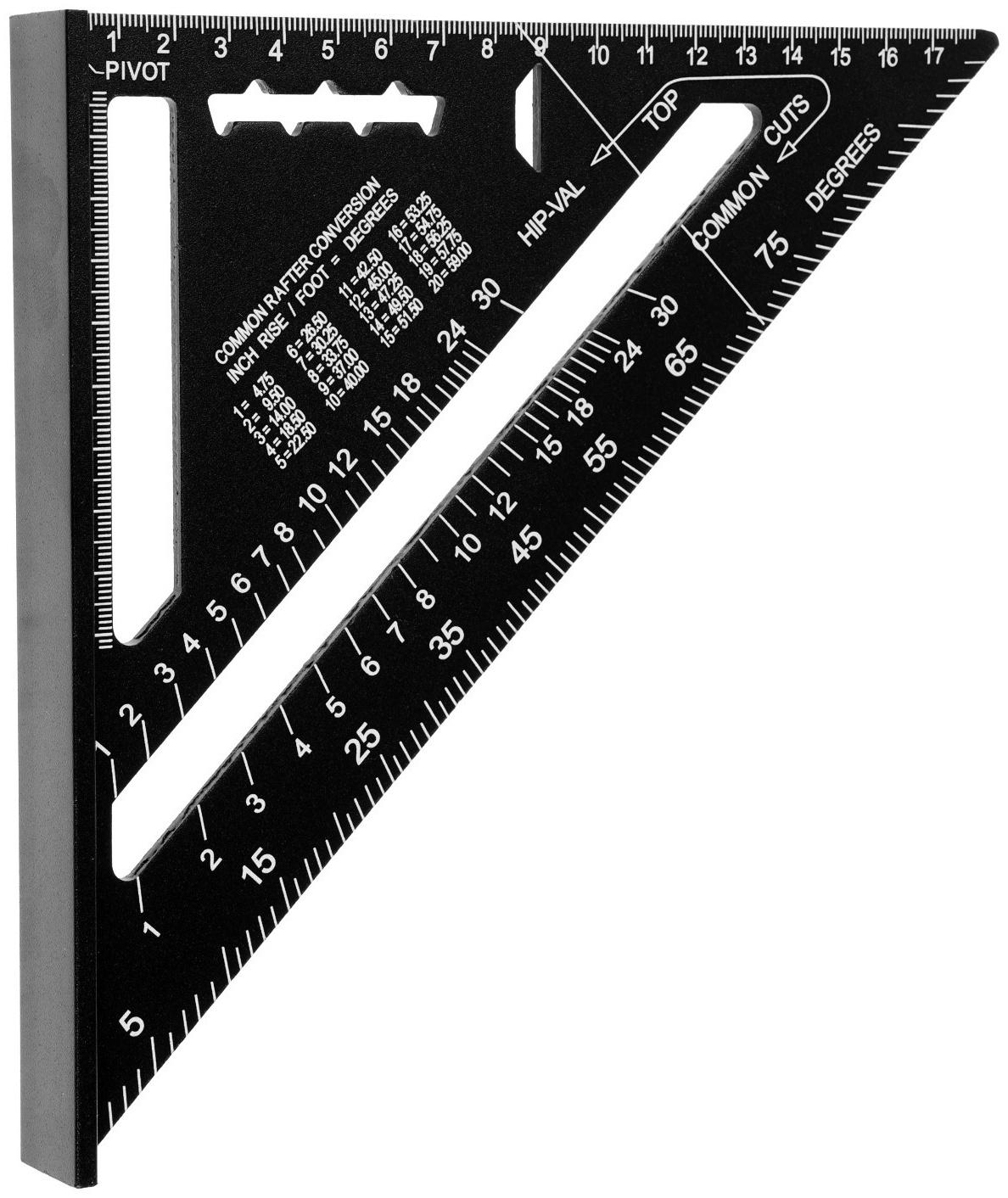 Универсальный кровельный угольник ТУНДРА, алюминий, с внутренней шкалой, 175 мм