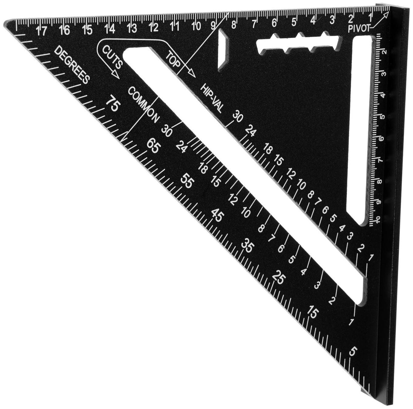 Универсальный кровельный угольник ТУНДРА, алюминий, с внутренней шкалой, 175 мм