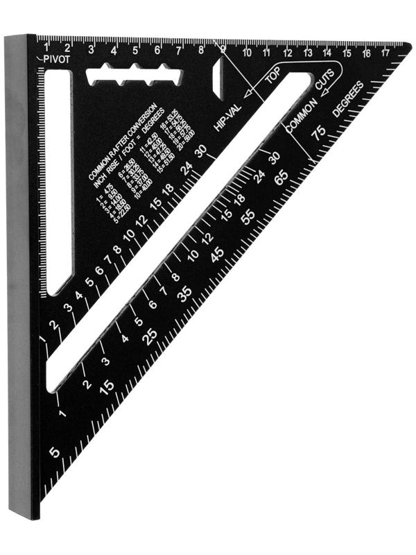 Универсальный кровельный угольник ТУНДРА, алюминий, с внутренней шкалой, 175 мм