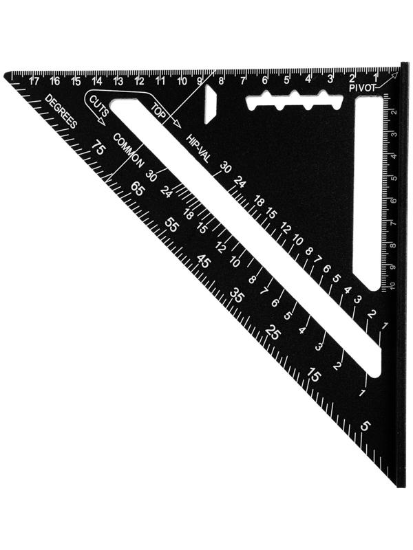 Универсальный кровельный угольник ТУНДРА, алюминий, с внутренней шкалой, 175 мм