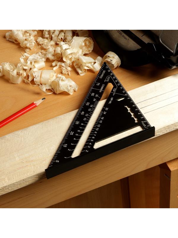 Универсальный кровельный угольник ТУНДРА, алюминий, с внутренней шкалой, 175 мм