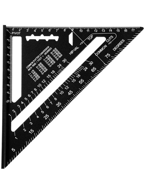 Универсальный кровельный угольник ТУНДРА, алюминий, с внутренней шкалой, 175 мм