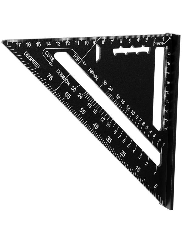 Универсальный кровельный угольник ТУНДРА, алюминий, с внутренней шкалой, 175 мм