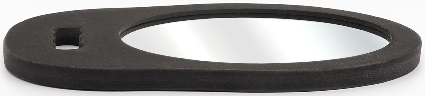 Зеркало с ручкой, 28×34 см, (d=22.5 см), чёрное