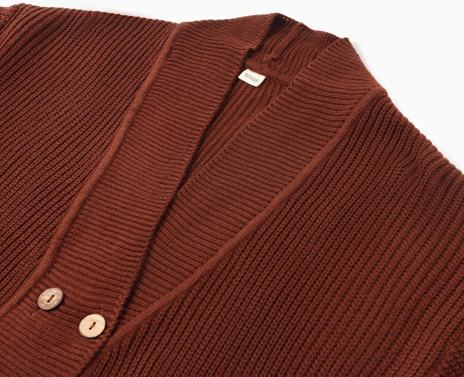 Кардиган на пуговицах женский MINAKU: Casual Collection, шоколад, размер 52