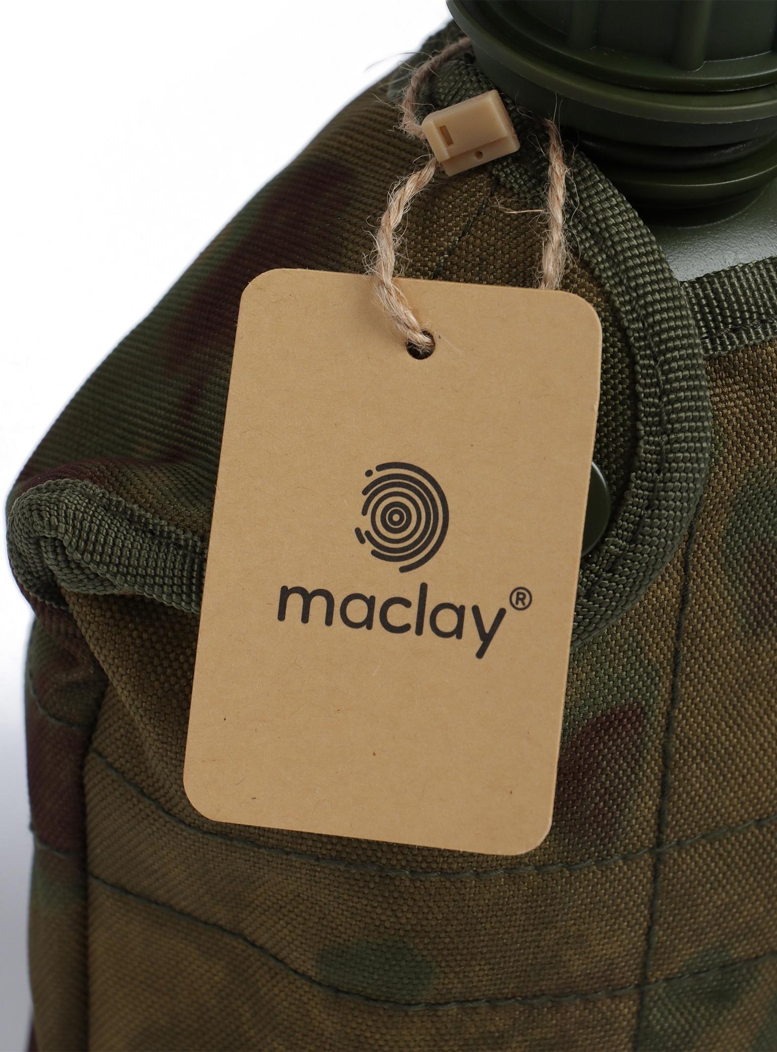 Фляжка армейская походная Adventure, 1 л, для воды, с котелком, пластик, зелёная, чехла, мох