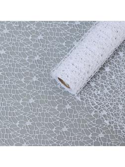 Упаковка для цветов «Паутинка с глиттером» белая 48 см × 4.5 м