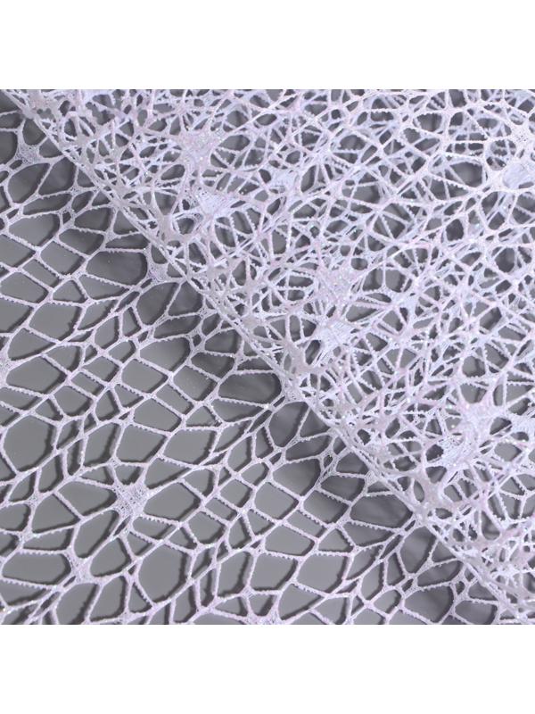 Упаковка для цветов «Паутинка с глиттером» белая 48 см × 4.5 м