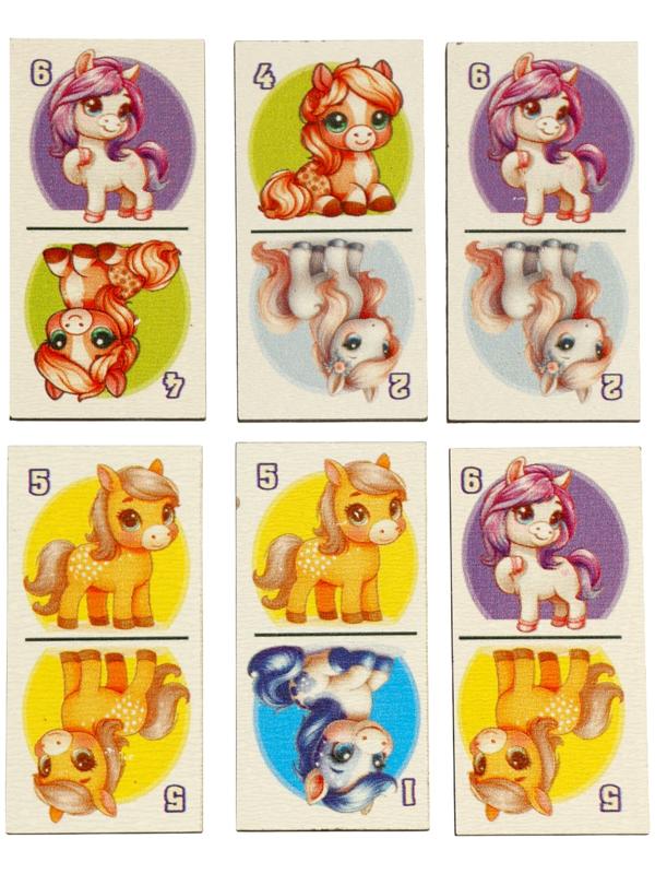 Домино деревянное «Лошадки», 6×3 см