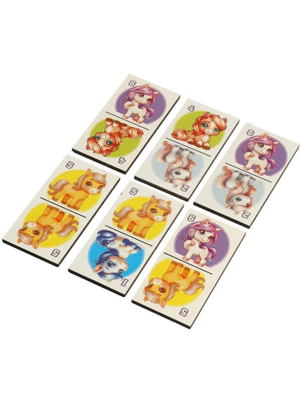 Домино деревянное «Лошадки», 6×3 см