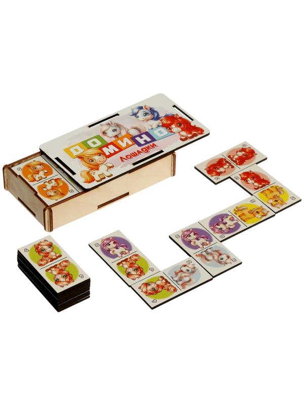 Домино деревянное «Лошадки», 6×3 см