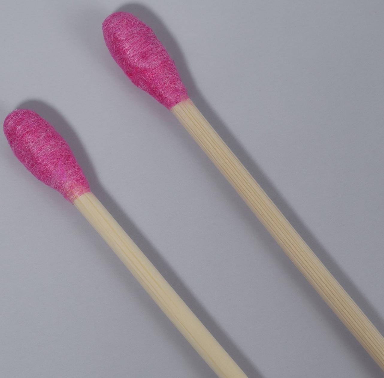 Ватные палочки на деревянной основе, 7 см, 112 шт., в пластиковом органайзере, цвет розовый