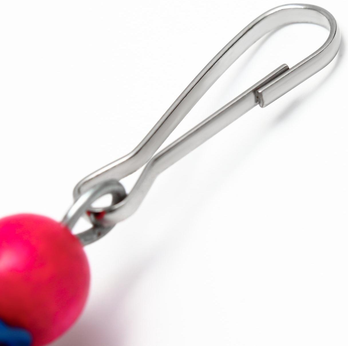 Игрушка для птиц, мячики такрау с колокольчиком и бусинам, микс цветов