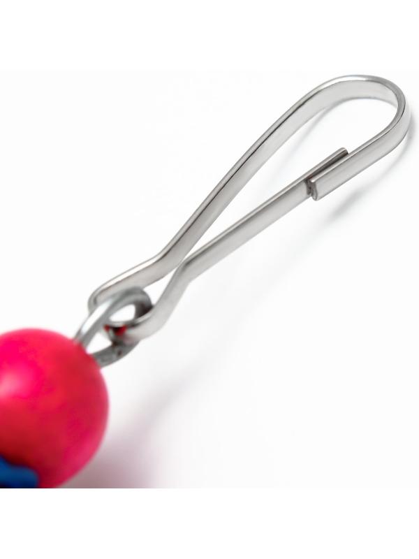 Игрушка для птиц, мячики такрау с колокольчиком и бусинам, микс цветов