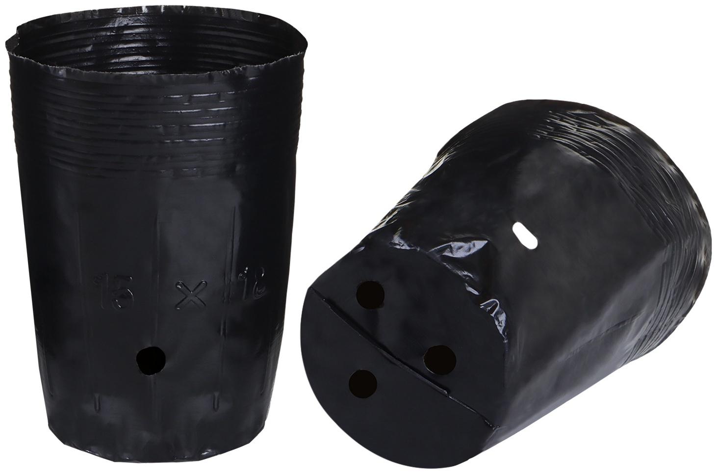 Пакет для рассады, 1.5 л, d=13 см, h=18 см, полиэтилен, чёрный, Greengo