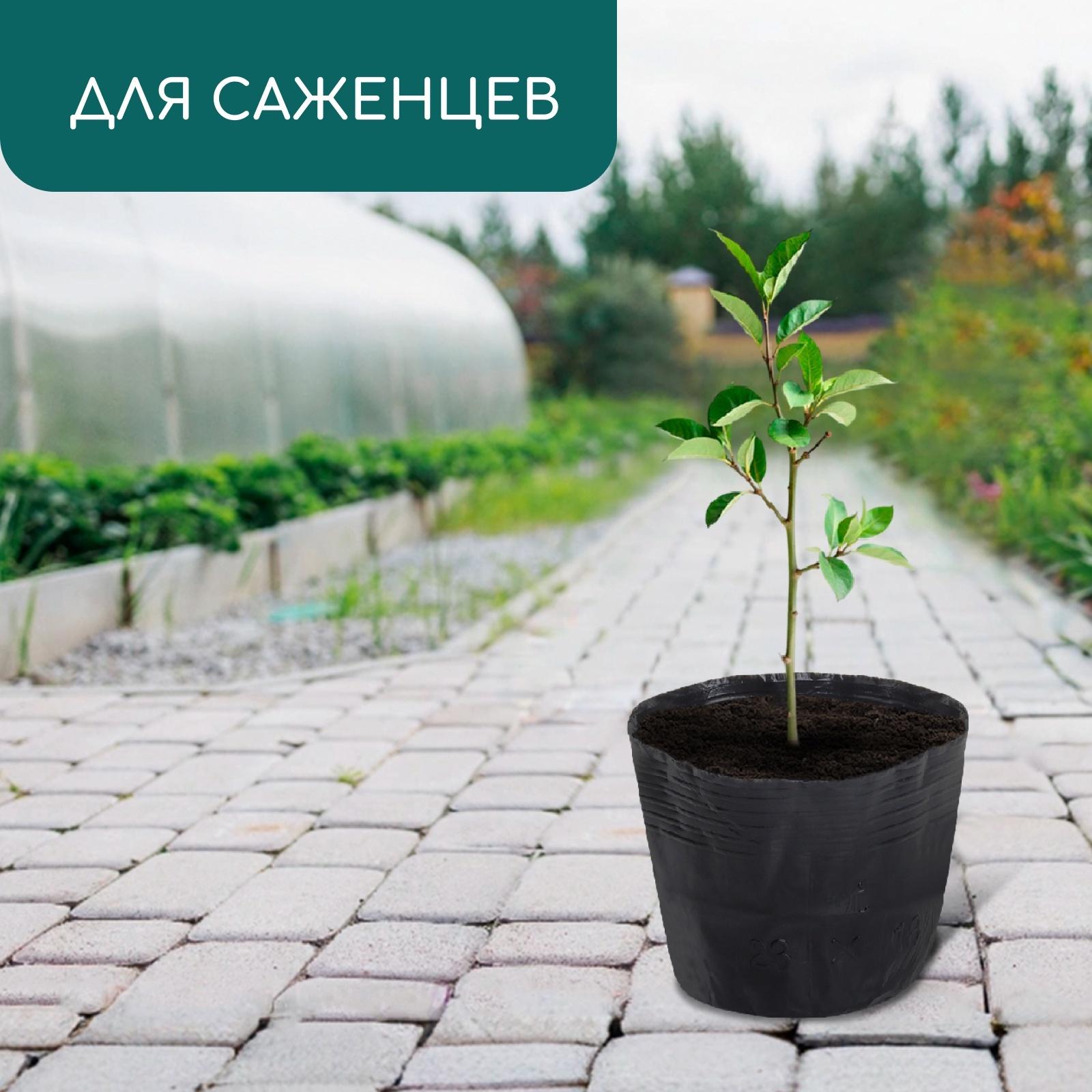 Пакет для рассады, 2 л, d=17 см, h=13 см, полиэтилен, чёрный, Greengo