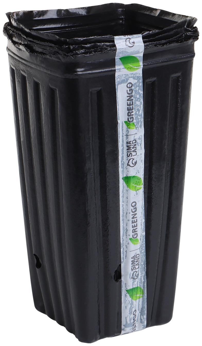 Пакет для рассады, 1.5 л, 11×11 см, h=20 см, полиэтилен, чёрный, Greengo