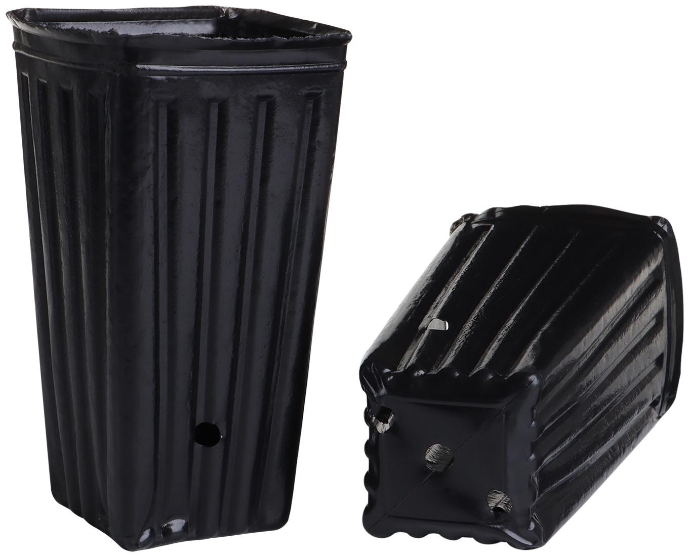 Пакет для рассады, 1.5 л, 11×11 см, h=20 см, полиэтилен, чёрный, Greengo