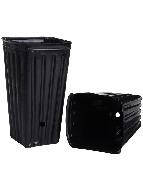 Пакет для рассады, 1.5 л, 11×11 см, h=20 см, полиэтилен, чёрный, Greengo