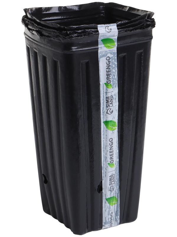 Пакет для рассады, 1.5 л, 11×11 см, h=20 см, полиэтилен, чёрный, Greengo