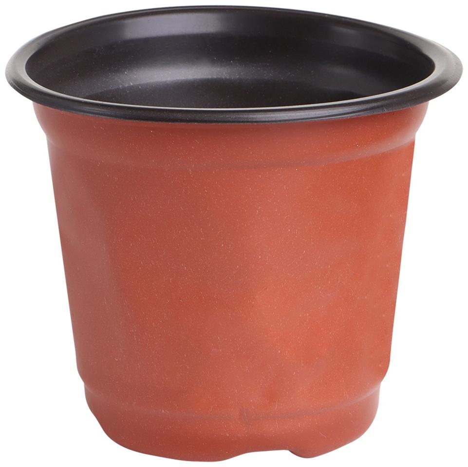 Горшок для рассады, с крышкой, 300 мл, d=9.5 см, h=8 см, мягкий пластик, терракот, Greengo