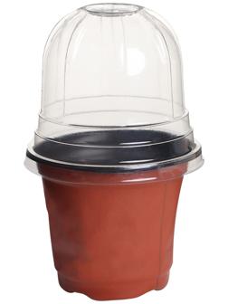 Горшок для рассады, с крышкой, 300 мл, d=9.5 см, h=8 см, мягкий пластик, терракот, Greengo