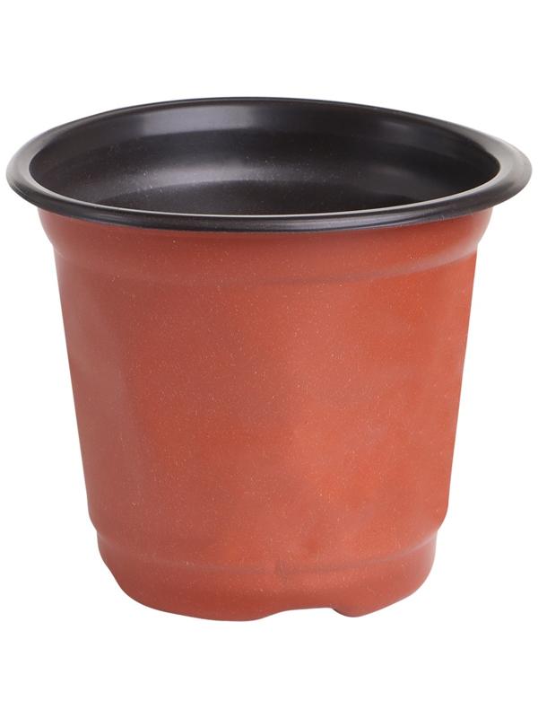 Горшок для рассады, с крышкой, 300 мл, d=9.5 см, h=8 см, мягкий пластик, терракот, Greengo