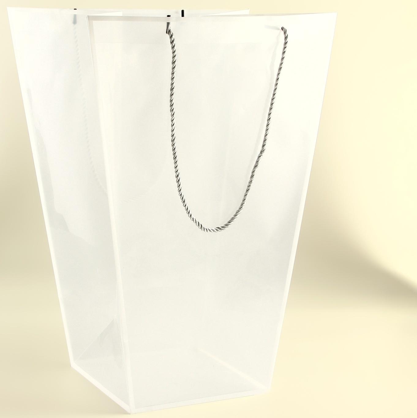 Сумка для цветов прозрачная с каймой, влагостойкая, 47×34×19 см