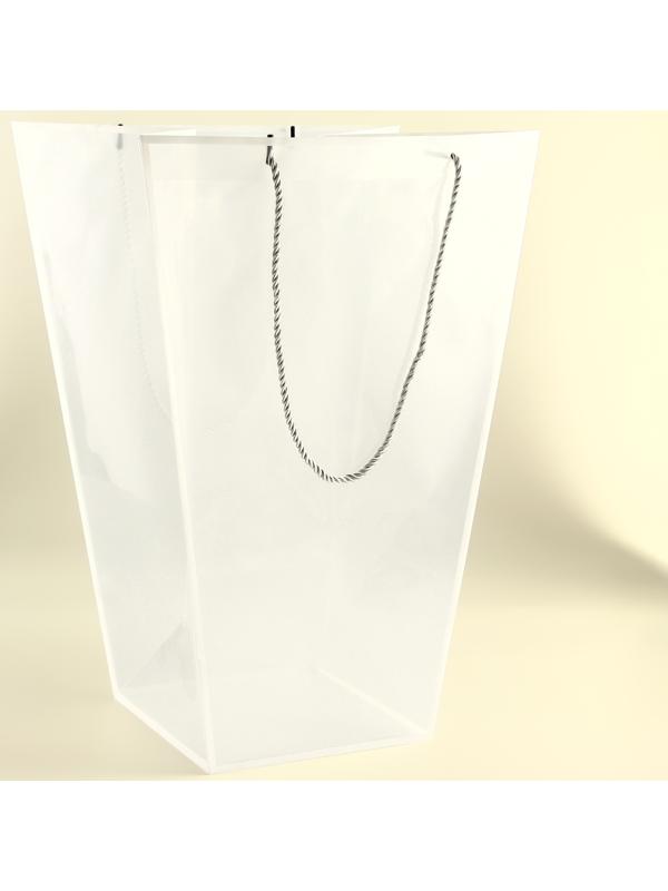 Сумка для цветов прозрачная с каймой, влагостойкая, 47×34×19 см