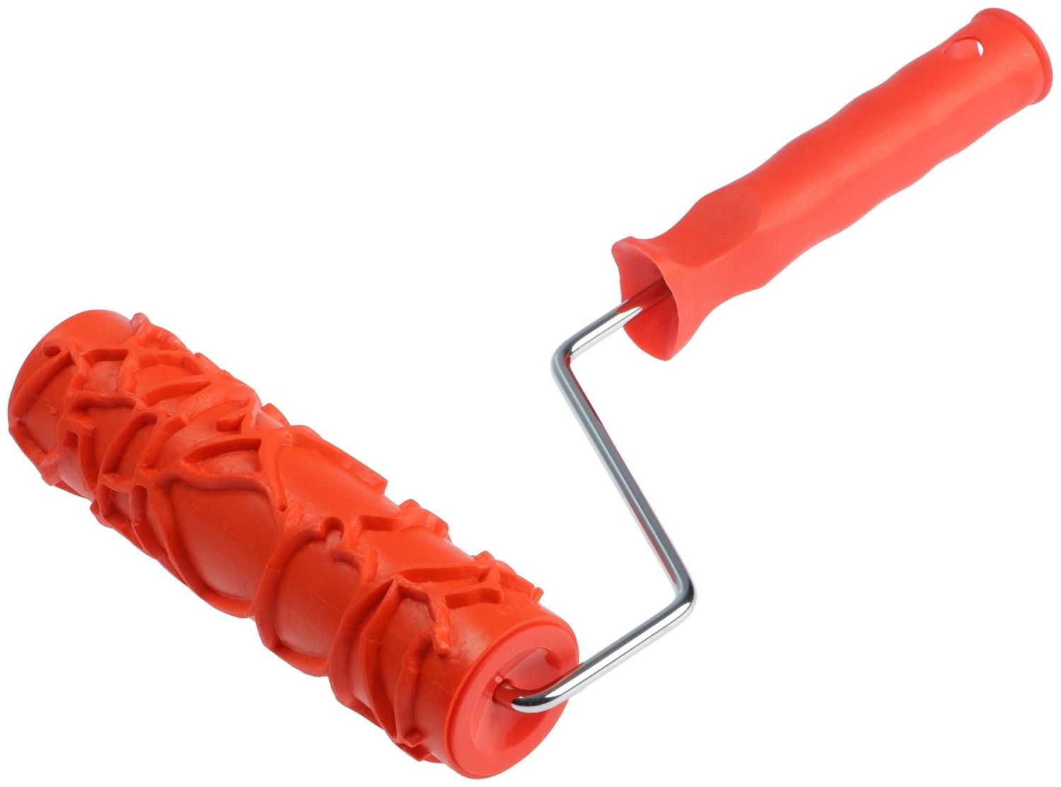 Валик декоративный ТУНДРА, резиновый, «кракле», рукоятка d=6 мм, 180 мм