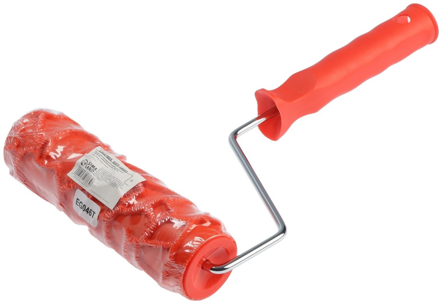 Валик декоративный ТУНДРА, резиновый, «кракле», рукоятка d=6 мм, 180 мм