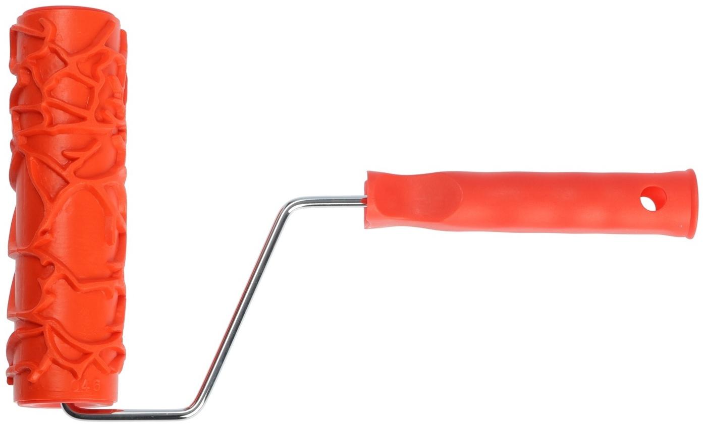 Валик декоративный ТУНДРА, резиновый, «кракле», рукоятка d=6 мм, 180 мм