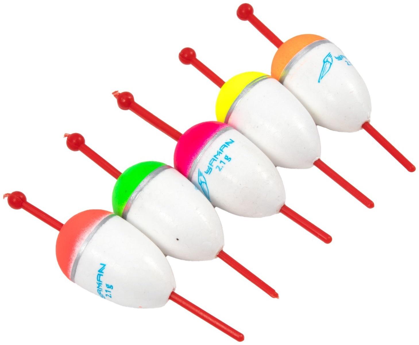 Поплавок зимний ЯМАН «Капля», пенопласт, 2.1 г, МИКС уп. 5 шт.