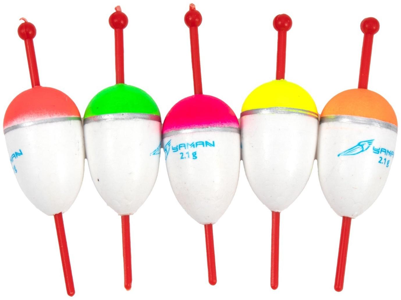 Поплавок зимний ЯМАН «Капля», пенопласт, 2.1 г, МИКС уп. 5 шт.