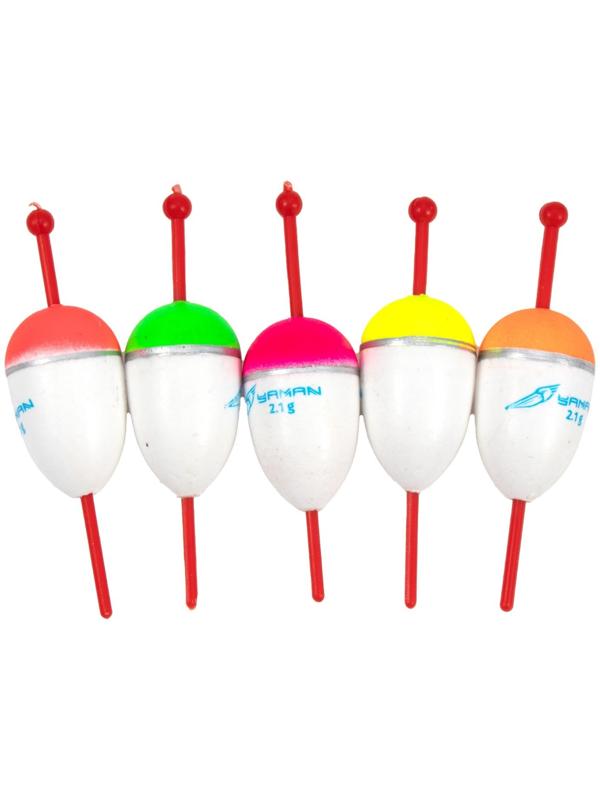 Поплавок зимний ЯМАН «Капля», пенопласт, 2.1 г, МИКС уп. 5 шт.