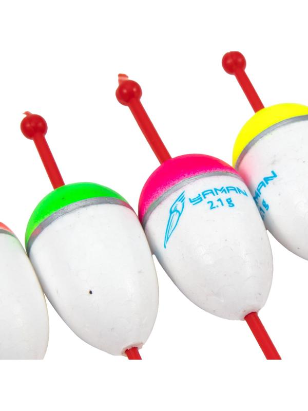 Поплавок зимний ЯМАН «Капля», пенопласт, 2.1 г, МИКС уп. 5 шт.