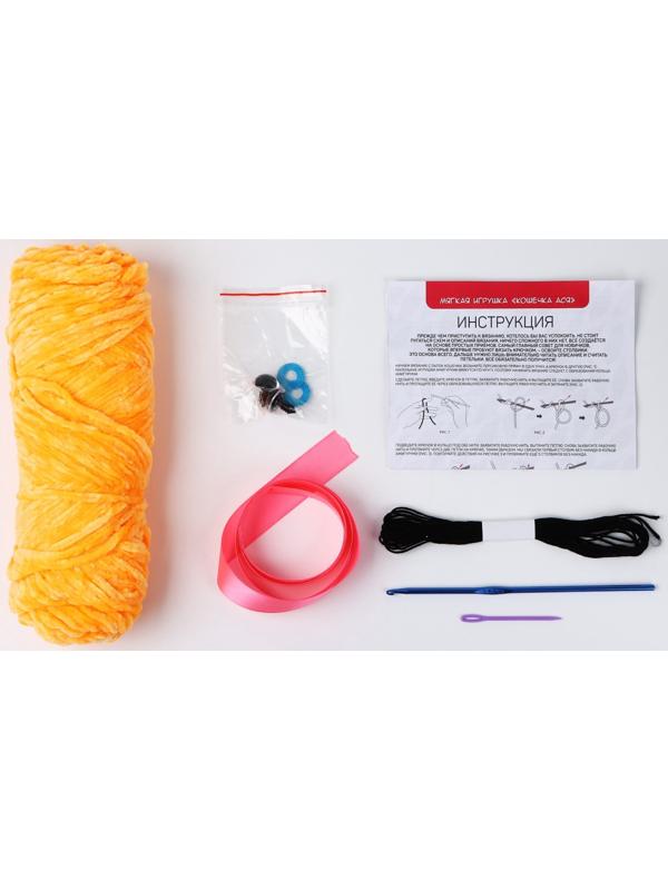 Набор для вязания крючком. Амигуруми: мягкая игрушка своими руками «Кошечка Ася», 18 см