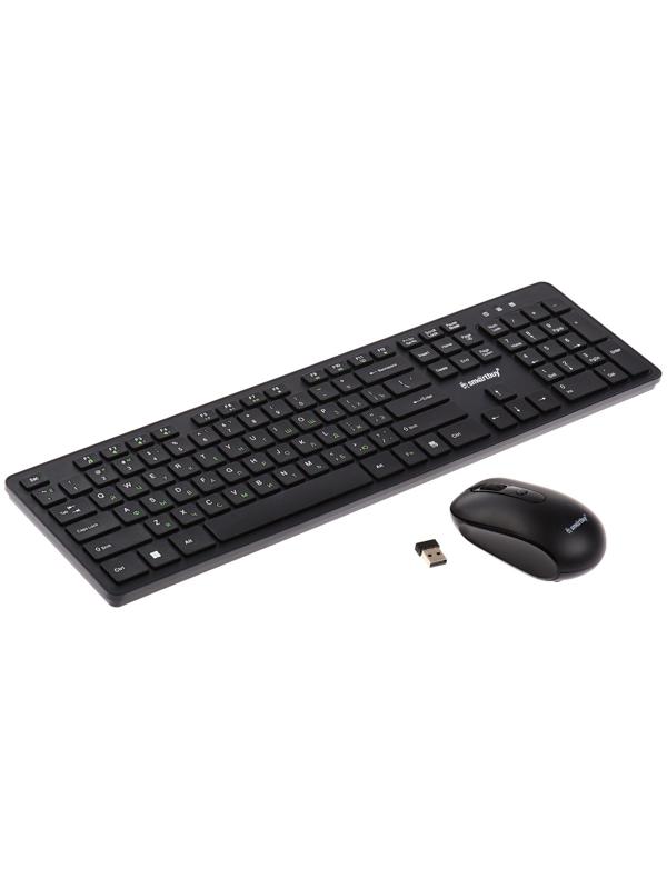 Комплект клавиатура и мышь Smartbuy ONE 240262AG, беспроводной, мембранная клавиатура, 1600 dpi, USB, чёрный