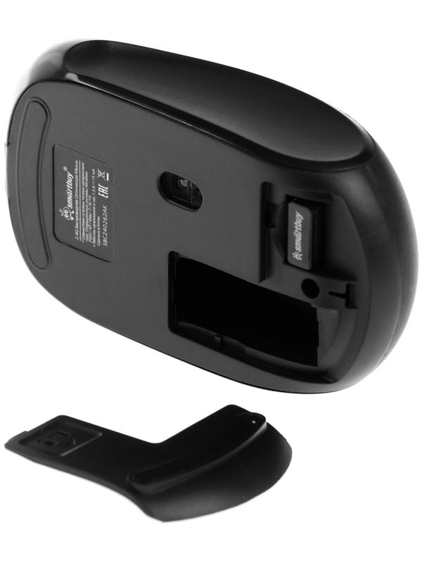 Комплект клавиатура и мышь Smartbuy ONE 240262AG, беспроводной, мембранная клавиатура, 1600 dpi, USB, чёрный