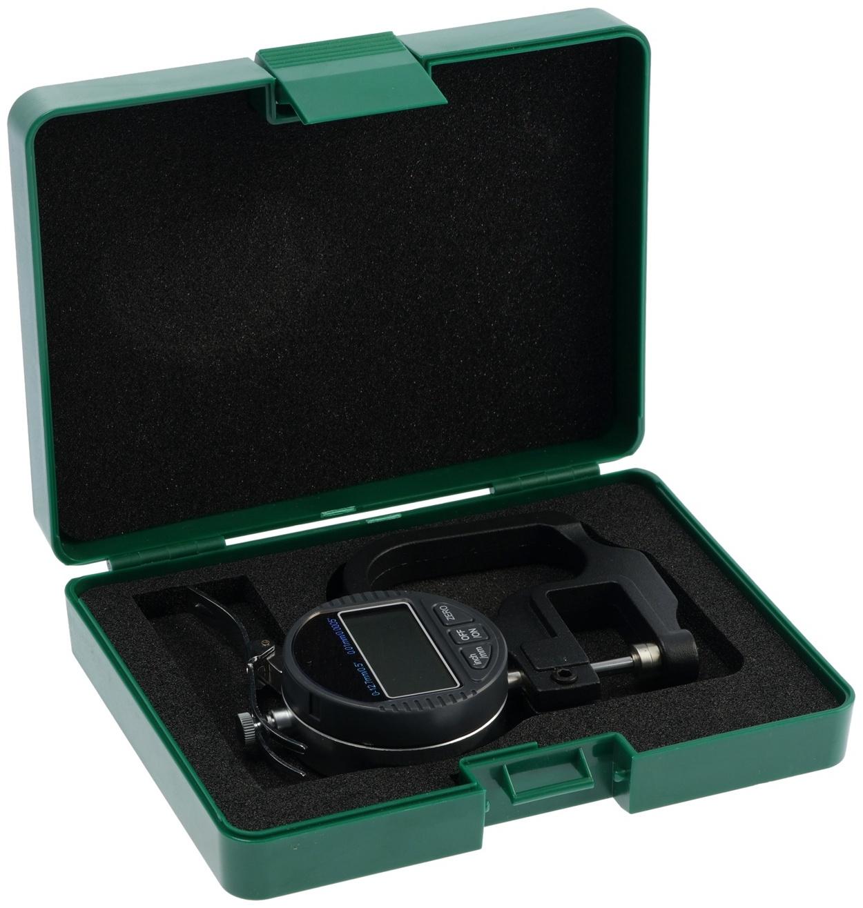 Толщиномер электронный ТУНДРА, металлический, диапазон 0-12.7 мм, точность 0.01 мм