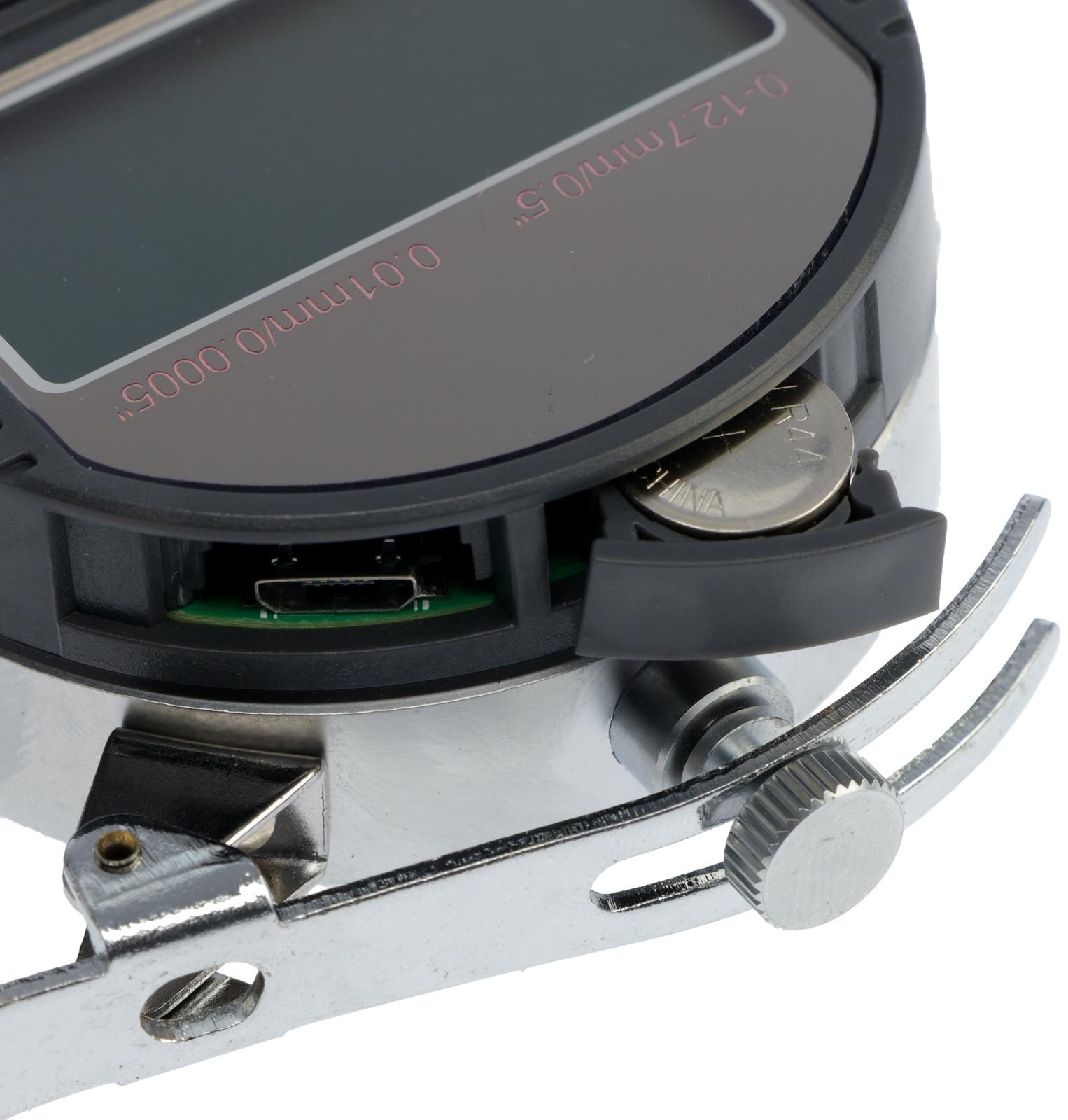 Толщиномер электронный ТУНДРА, металлический, диапазон 0-12.7 мм, точность 0.01 мм