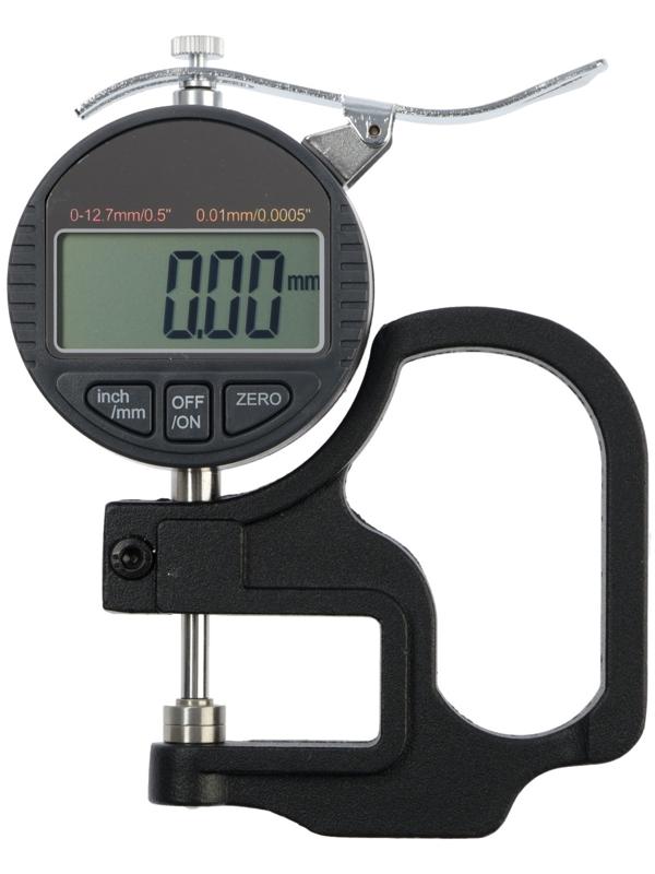 Толщиномер электронный ТУНДРА, металлический, диапазон 0-12.7 мм, точность 0.01 мм